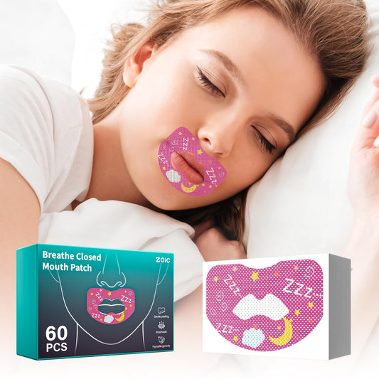 60pcs Mouth Breathing Correction Patch, Children's Closed Mouth Patch, Adult Anti-snoring, Closed Mouth Patch, Improve Mouth Breathing Facial Problems (Pink, 60pcs-Ages 16+)