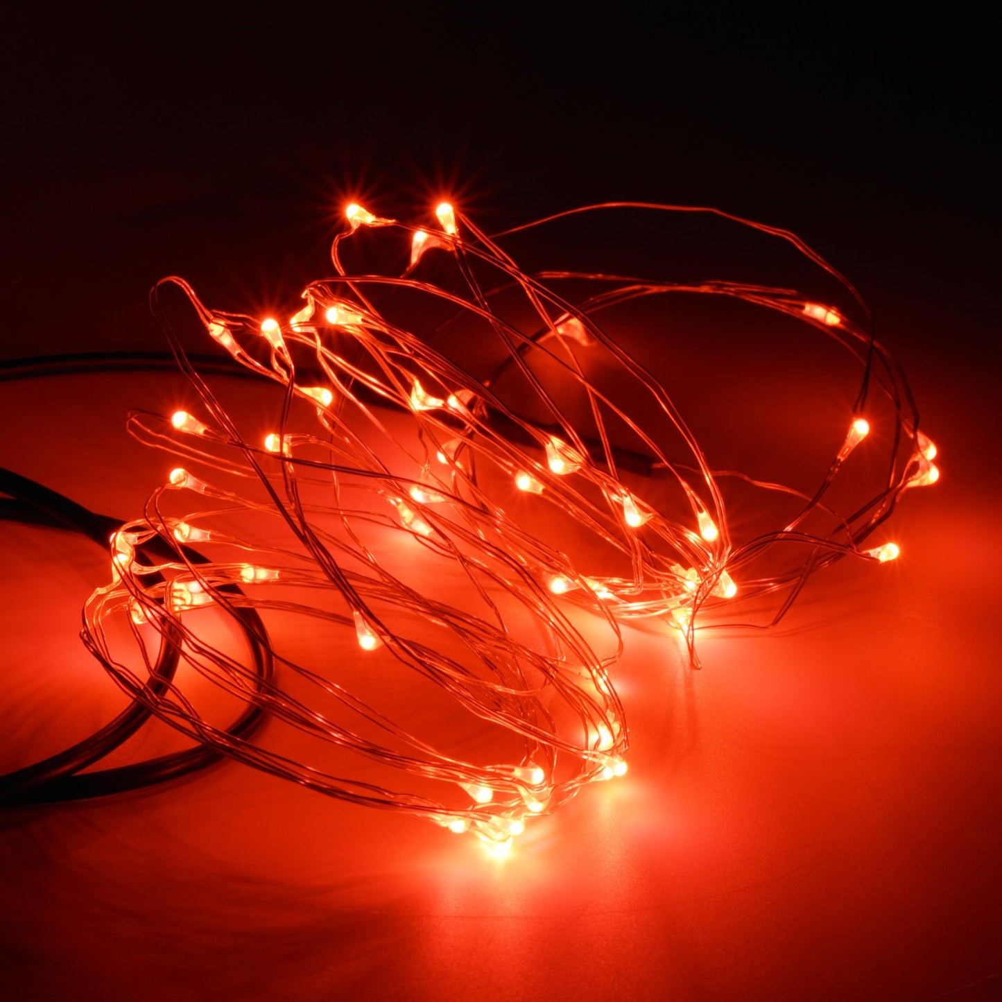 Karlling Usb Plug In Led Fairy Lights 5 Packs Of 50 Led Bulbs 16 Ft Silver Wire Waterproof Starry String Lights For Bedroom Patio Garden Party Wedding Commercial Lighting (Red)