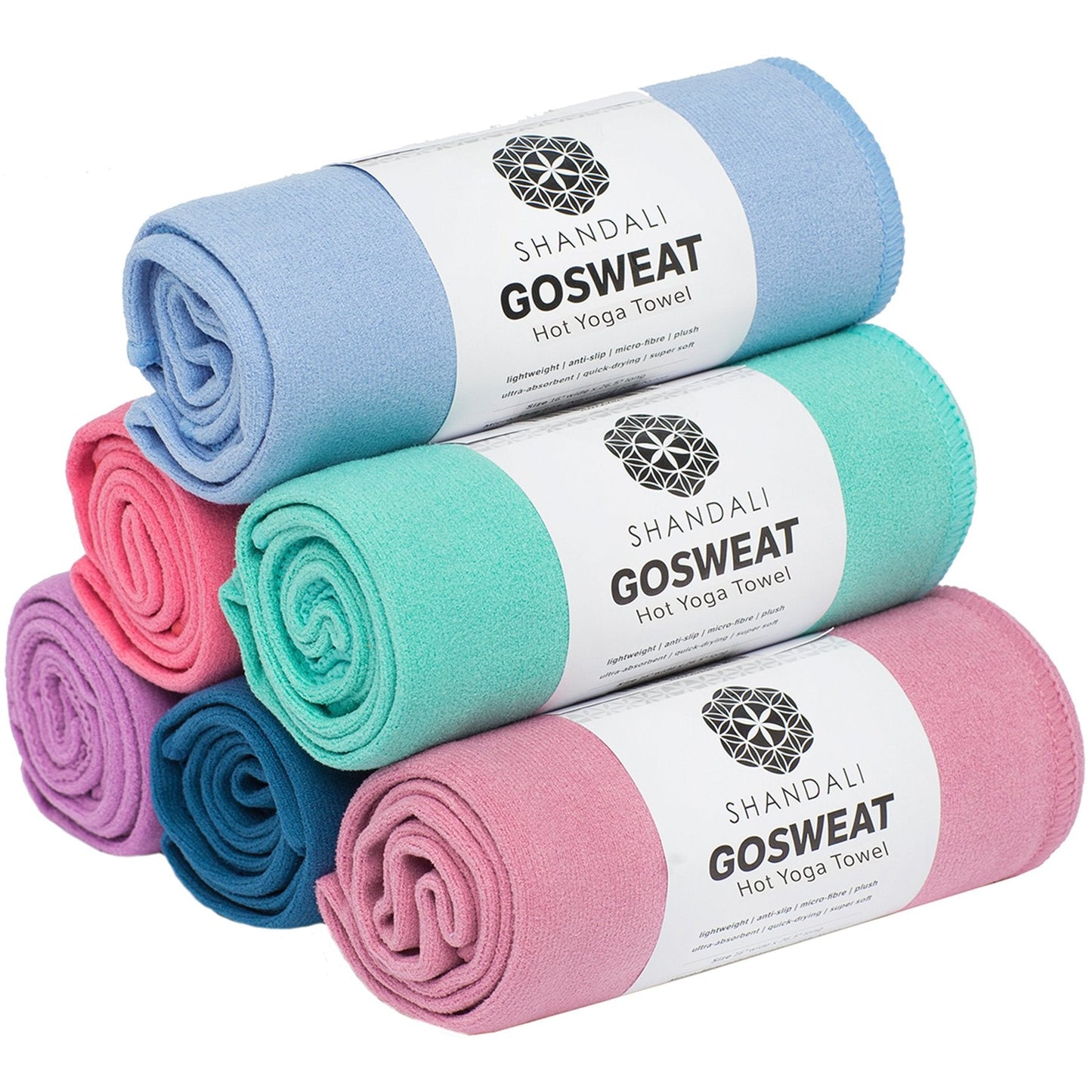 Shandali Super Absorbent, 100% Microfiber, Suede, Bikram/HOT Yoga Towel (26.5 x 72)