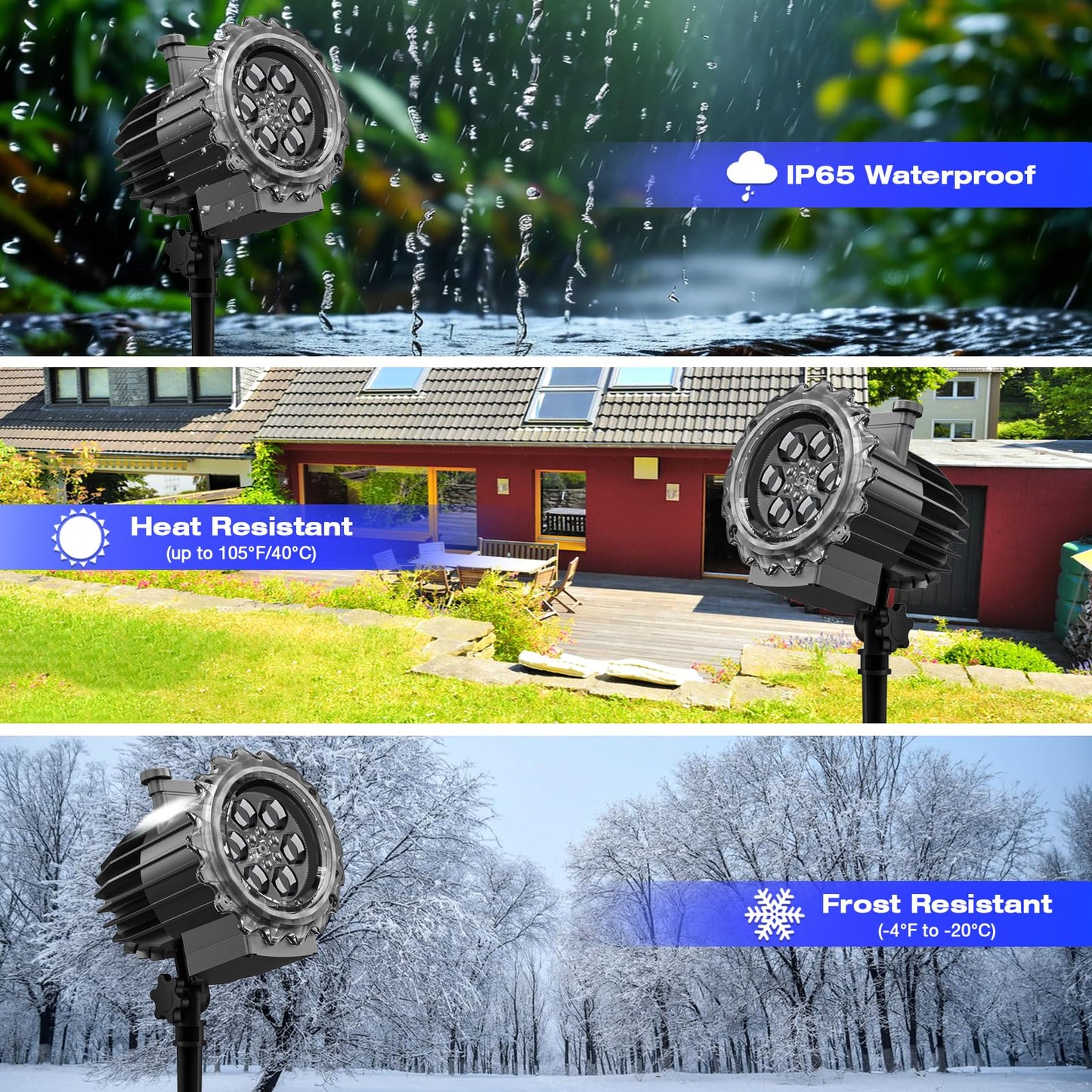 Peakclouds Christmas And Halloween Projector Lights Outdoor Holiday Decoration For Christmas  Halloween  Easter  Independence Day  Thanksgiving  New Year & Birthday Parties