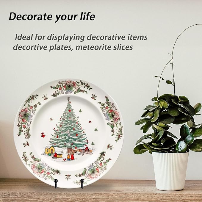 5 Pcs Plate Stands for Display,10 Inch Plate Holder Display Stand, Metal Frame Bracket for Book, Picture, Decorative Plate, Photo, and Platter, Desktop Display Shelf, Tabletop Art