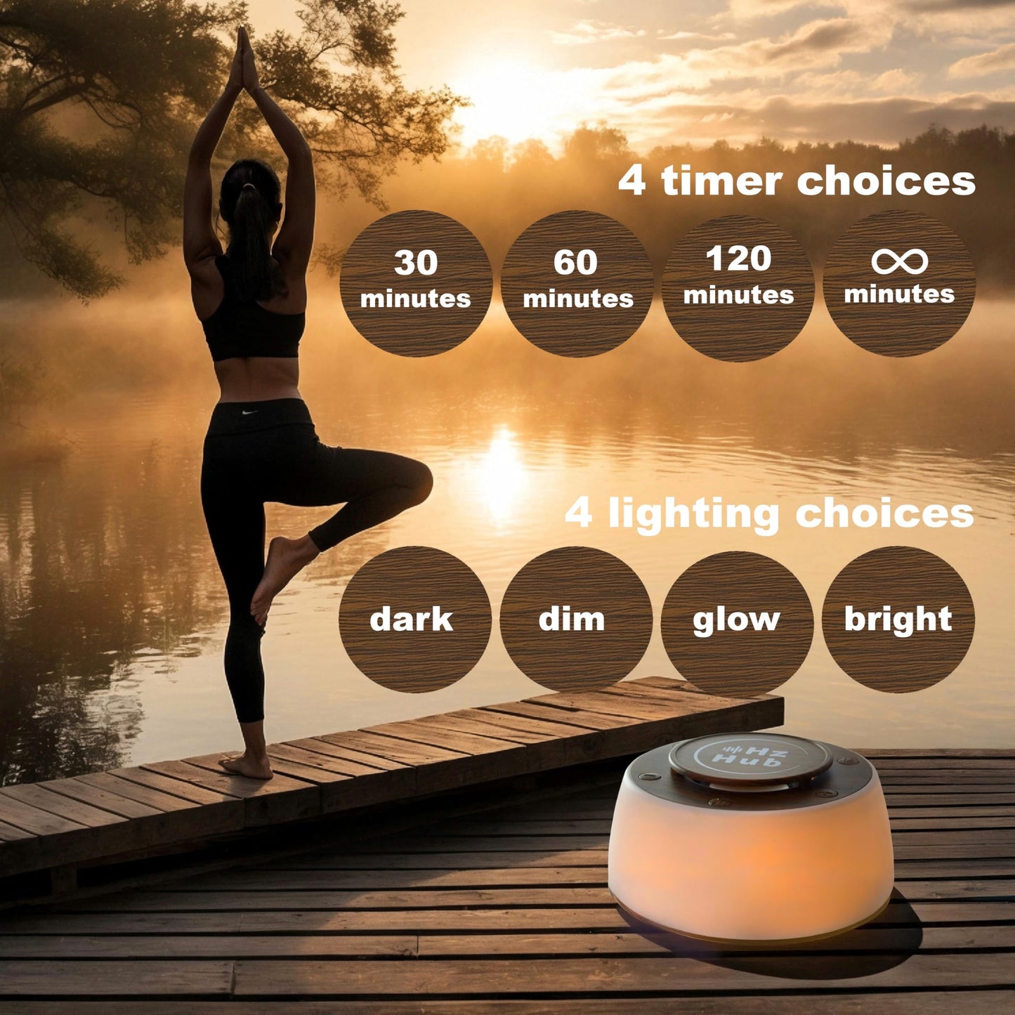 Hz Hub Solfeggio Hertz Frequency Vibrational Sound Healing & White Noise Portable Sound Machine. Meditation/Sleeping/Yoga/Study/Relaxing 15 Calming Sounds. Frequency Generator for Healing.