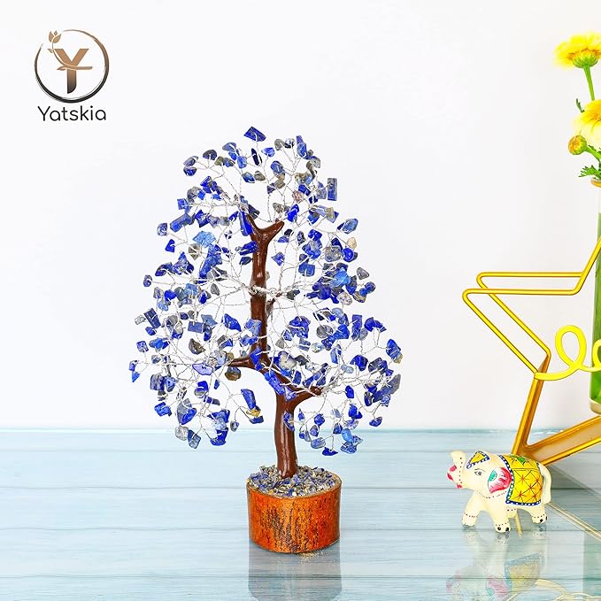Lapis Lazuli Chakra Tree - Crystal Tree, Money Tree, Chakra Tree of Life, Healing Stone, Gemstones and Crystals, Crystal Tree for Positive Energy
