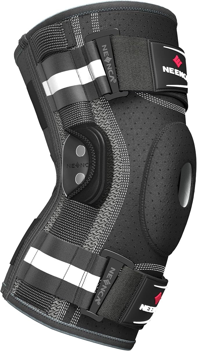NEENCA Professional Knee Brace for Knee Pain, Hinged Knee Support with Removable Dual Side Stabilizers, Strong Stability f...