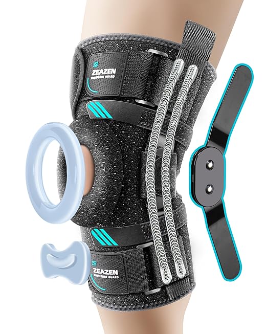 ZEAZEN Hinged Knee Brace with Dual Hinges & Patella Compression Pads – Strong Knee Support for ACL, MCL, Meniscus, Joint S...