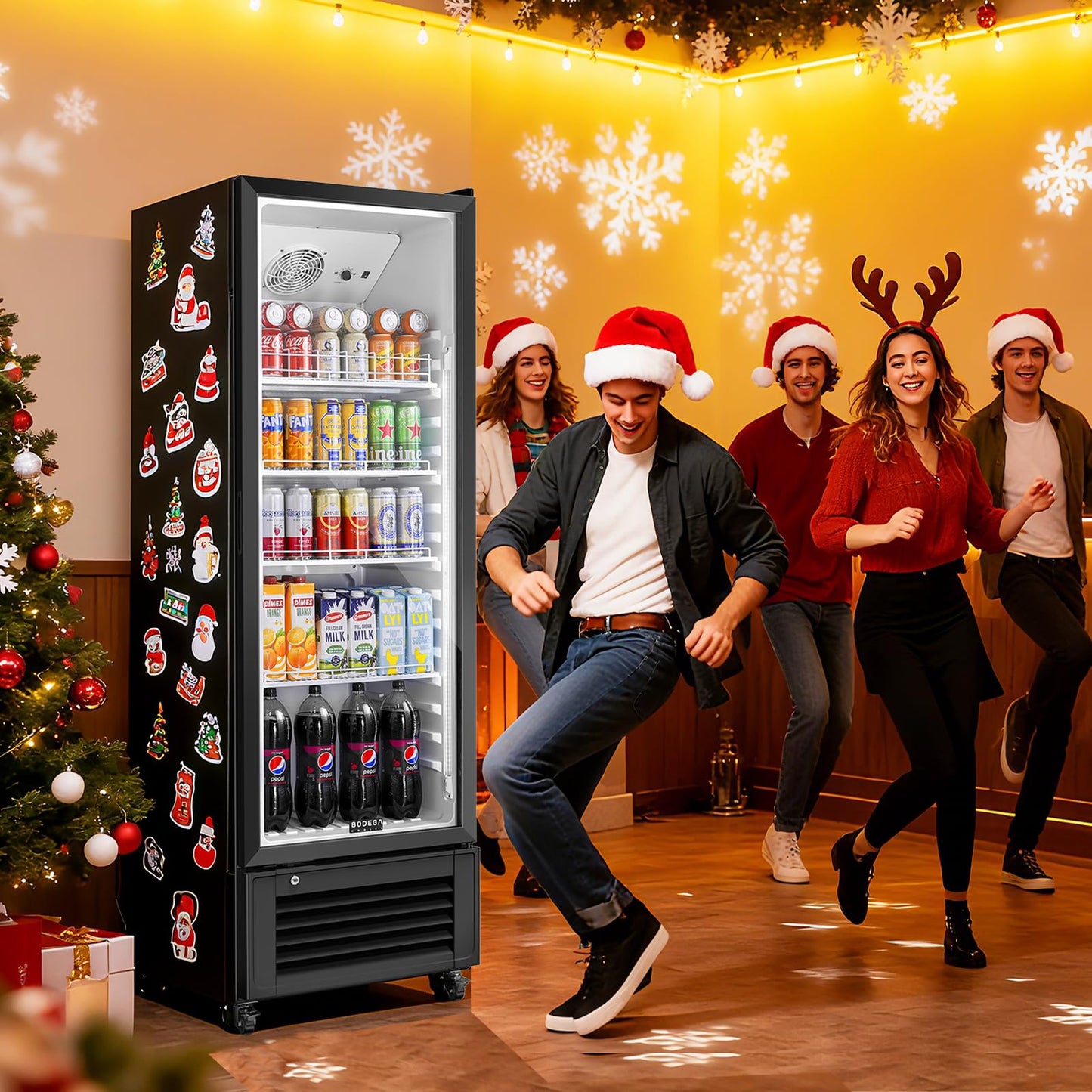 BODEGACOOLER Commercial Beverage Refrigerator and Cooler, 11.5 Cu.Ft Commercial Refrigerators Glass Door Fridge for Bar, drink, Commercial Merchandiser Refrigerator with 312 cans & 192 bottles.