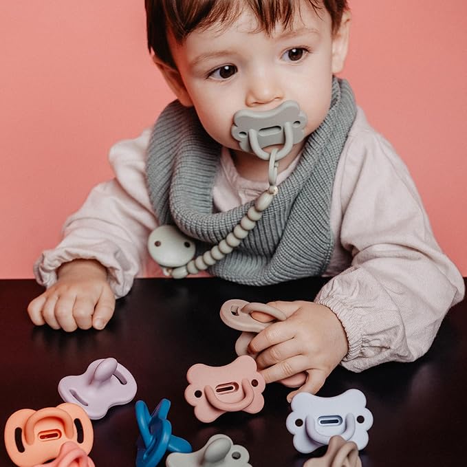 Color Essence SX PRO Silicone Baby Pacifier 1Pk, Made with 100% Soft Silicone, Baby Essentials Perfect for Breastfeeding Babies, Designed in Spain, 6-18 Mths, Lavender