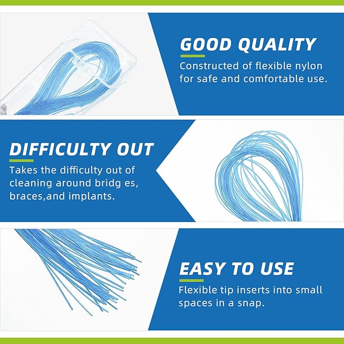 RioRand Floss Threaders,Essential Tool for Maintaining Oral Health with Braces, Bridges, and Implants 200 Count (Pack of 4)