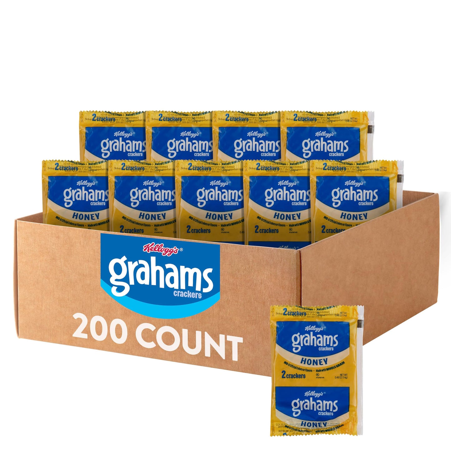 Kelloggs Grahams Crackers, Honey, .49oz (200 Count)