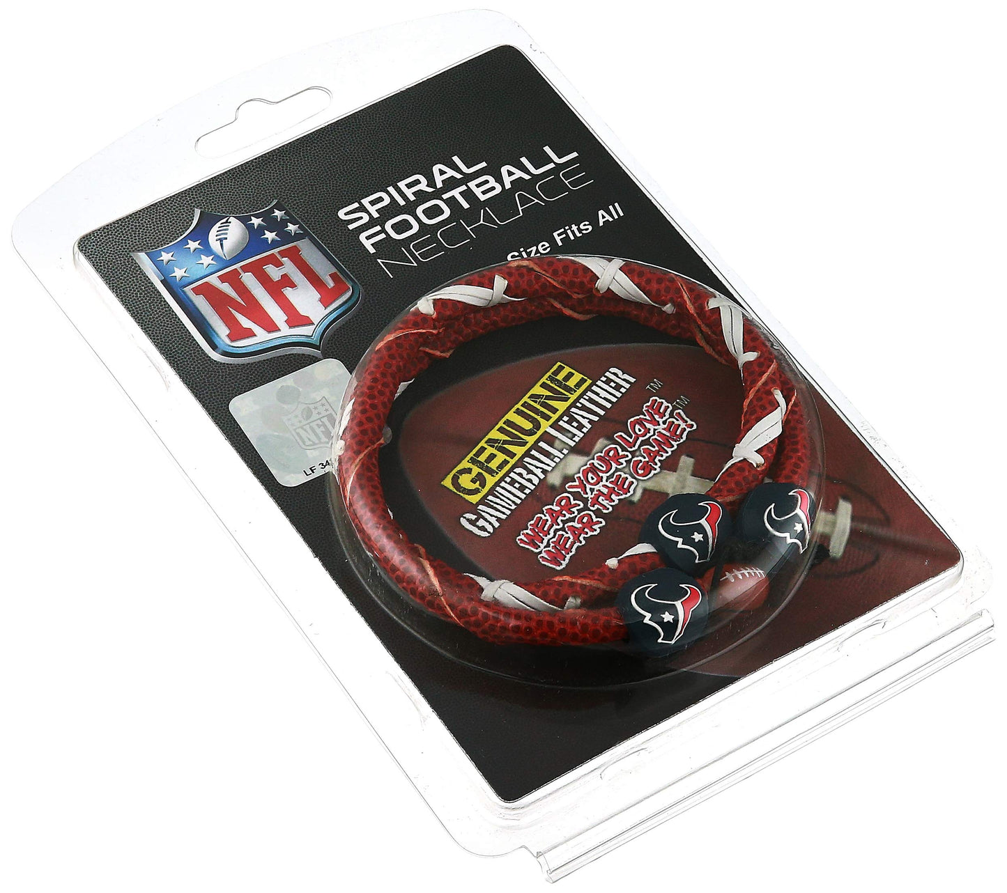 NFL Houston Texans Classic Spiral Football Necklace