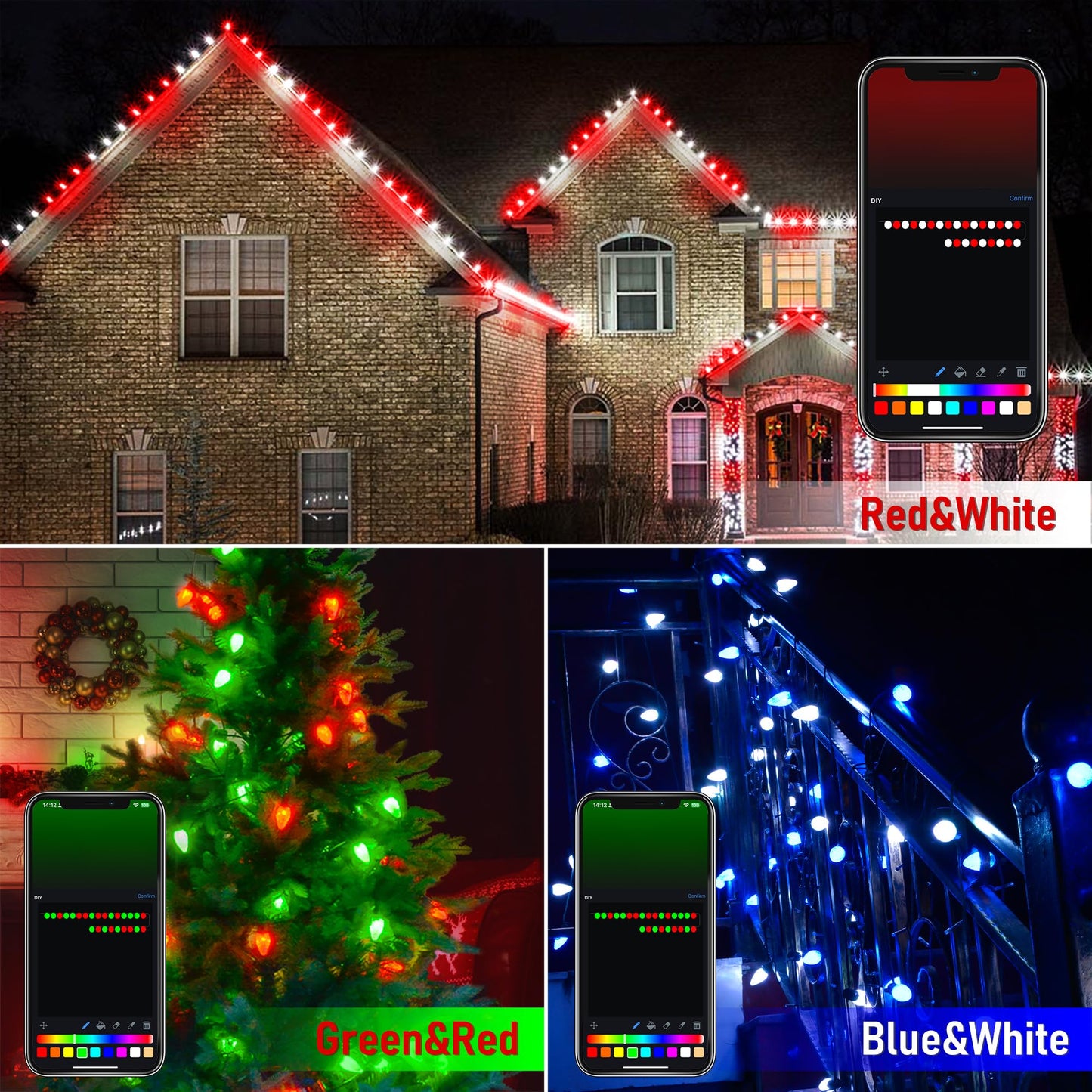 Probro Smart C9 Halloween Lights, 100 LEDs, 79 FT, Waterproof, Orange & Purple, App Control, Model HYS-PUL0502500-BWSL35