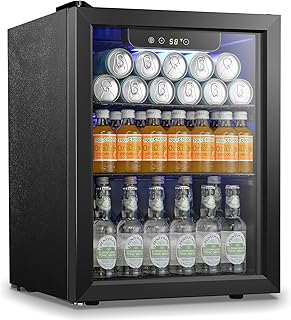 Antarctic Star Beverage Refrigerator Cooler 68 Can, Mini Fridge with Glass Door for Beer Drinks Wine,Freestanding Small Fr...