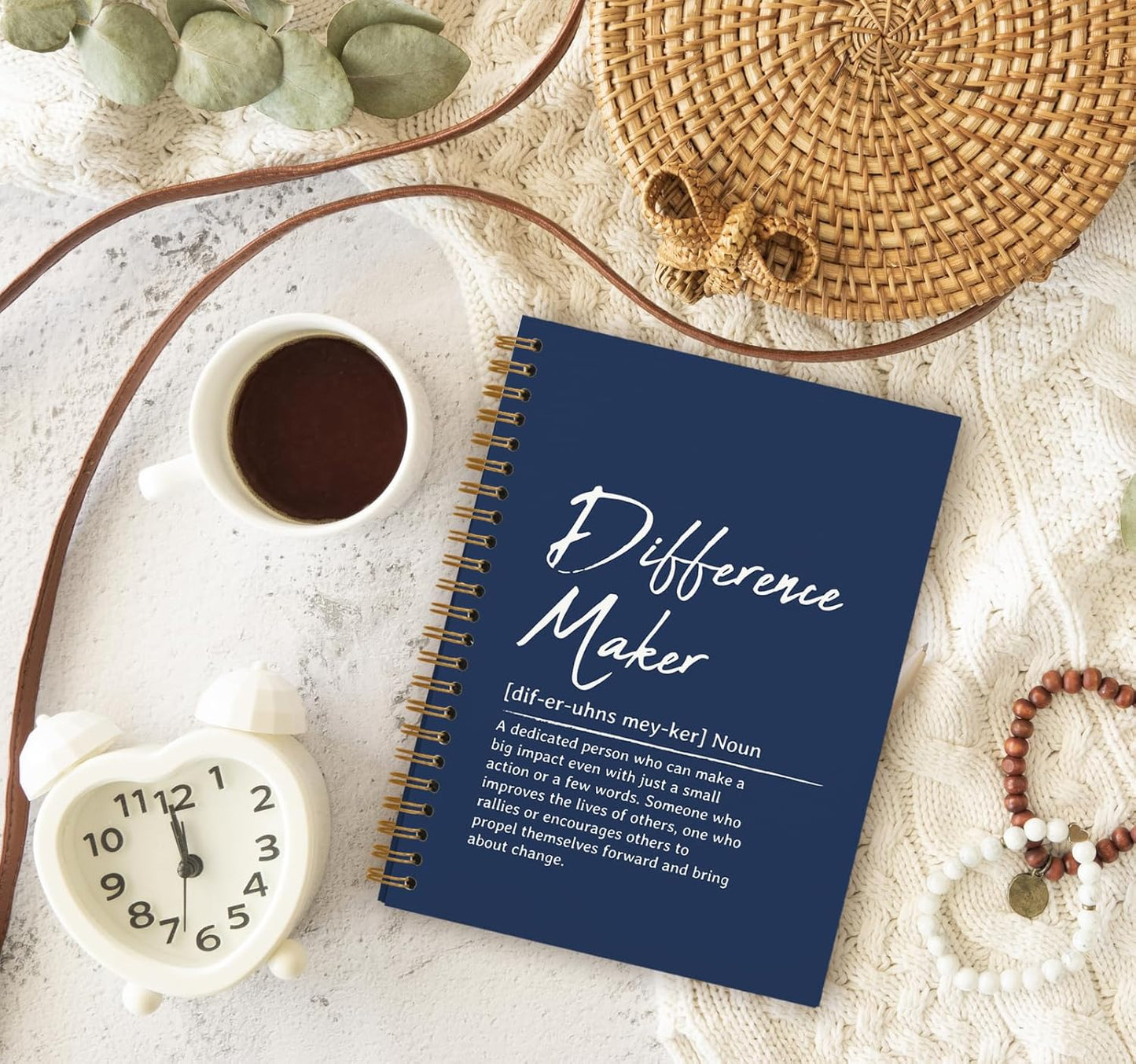 OXW Navy Blue Meeting Notebooks for Work, Difference Maker Gift Office Work Notebook Journal for Writing Note Taking, Thank You Gifts for Women Men Leader Boss Mentor Manager Principal, 5.5"x8.3"