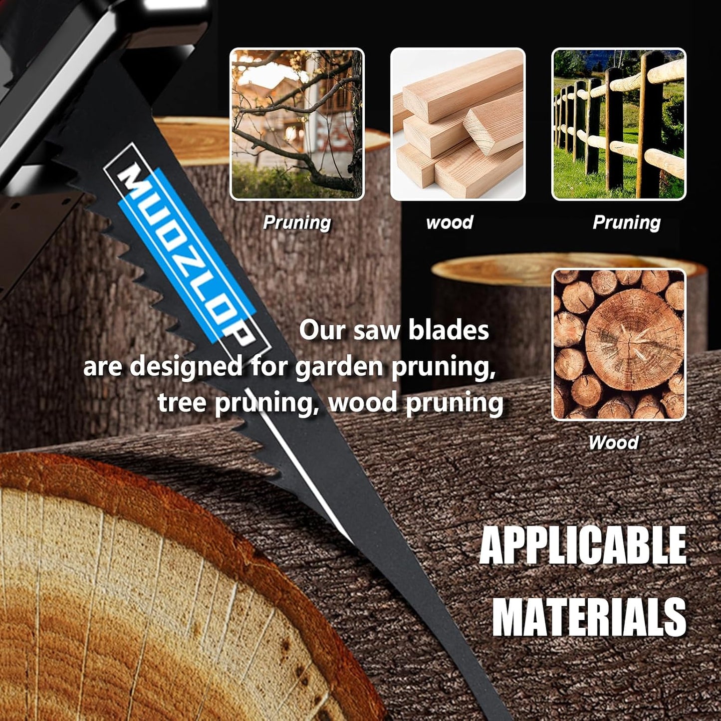 25 Park 12 inch Reciprocating Saw Blades Set,5 TPI High Carbon Saw Blades, Woodcutting Saw Blades with Organizer Case (25, 5TPI/300mm)
