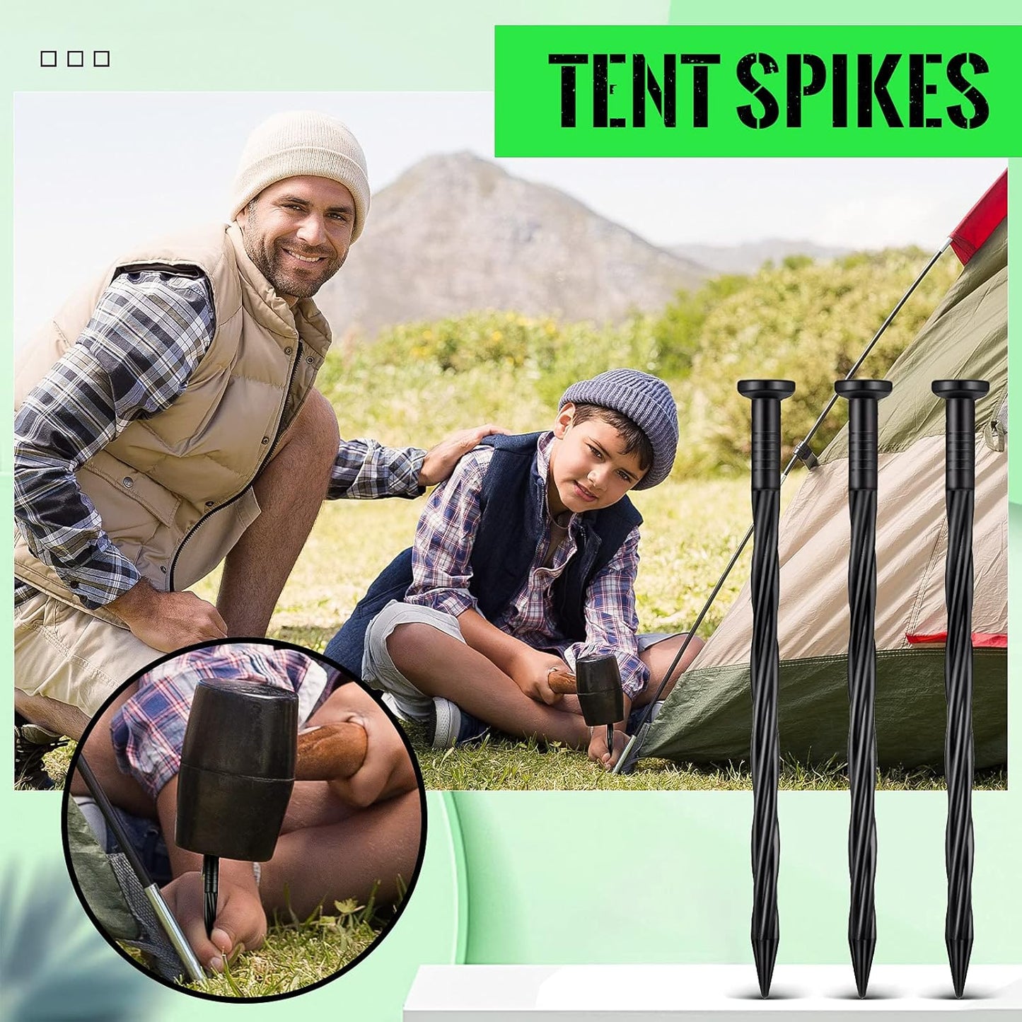 Jetec 150 Pcs Landscape Spikes Bulk Plastic Edging Nails Garden Spiral Landscape Edging Anchoring Spike for Paver, Weed Barriers, Turf, House Construction Ground Lawn (Black,8 Inch)