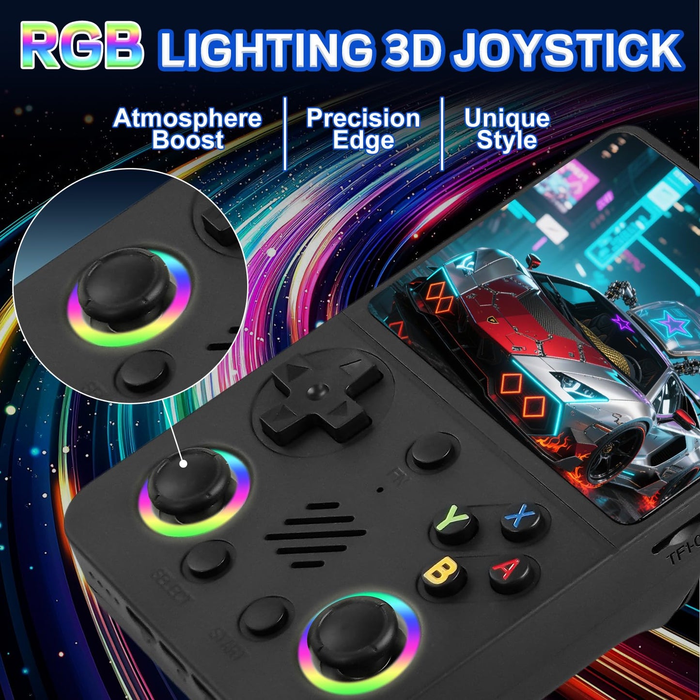 Colourbing RG36PRO Retro Handheld Game Console - Open Source System,3.5"IPS Screen,30,000+ Classic Games,64G TF card, 3000mAh Battery,Portable Gaming Player for Travel,Gift for Teen or Partner -Black