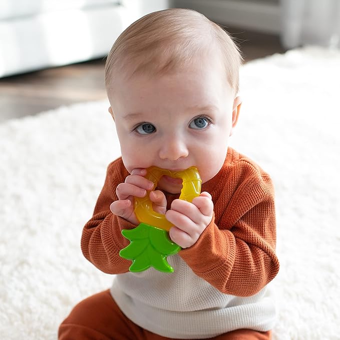 Dr. Brown's AquaCool Water-Filled Baby Teether, Cools & Massages Sore Gums, BPA Free, Pineapple and Apple, 2 Pack, 3m+