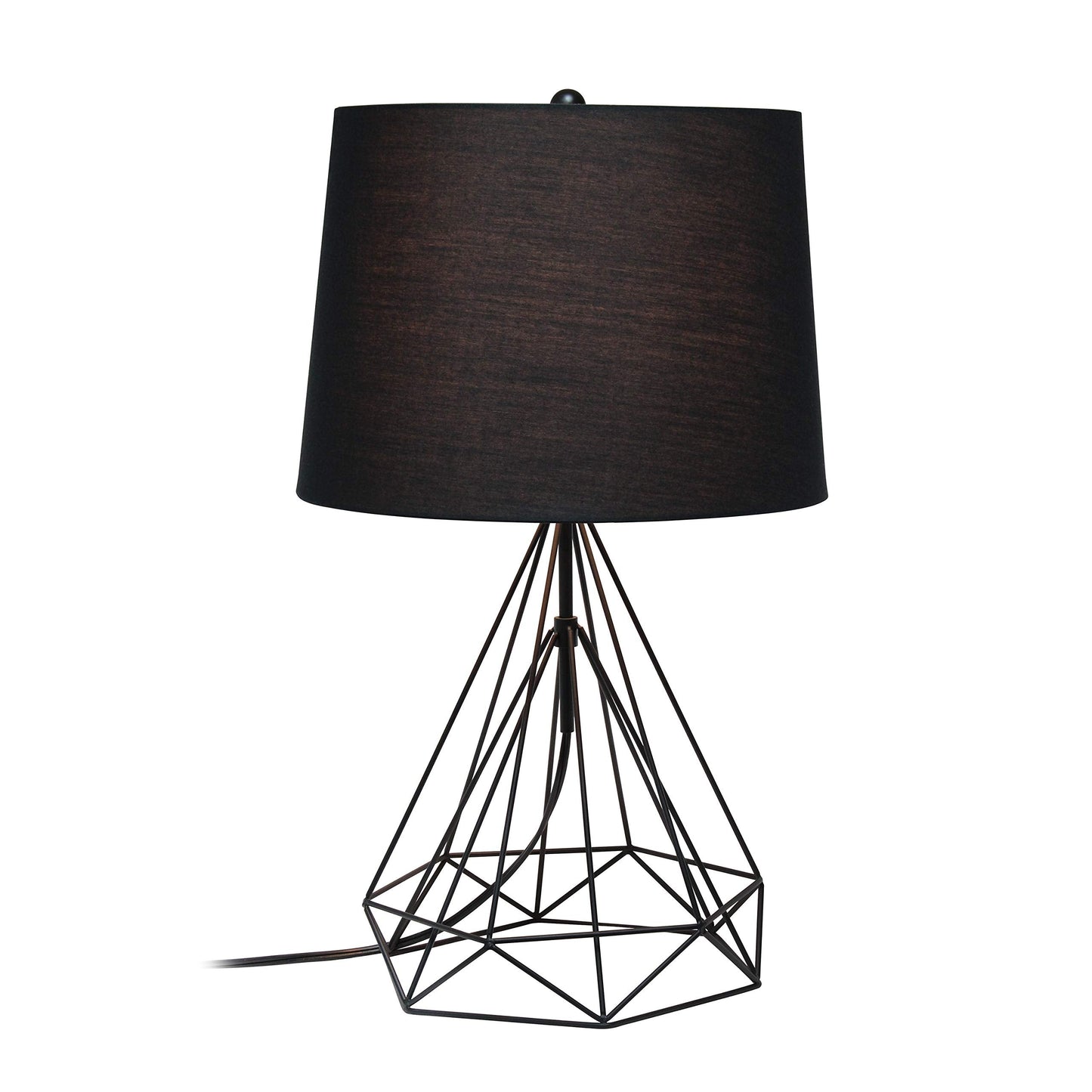Elegant Designs LT1054-BLK Modern Table Lamp, Metal, 14inL x 14inW x 23.5inH, Black Matte