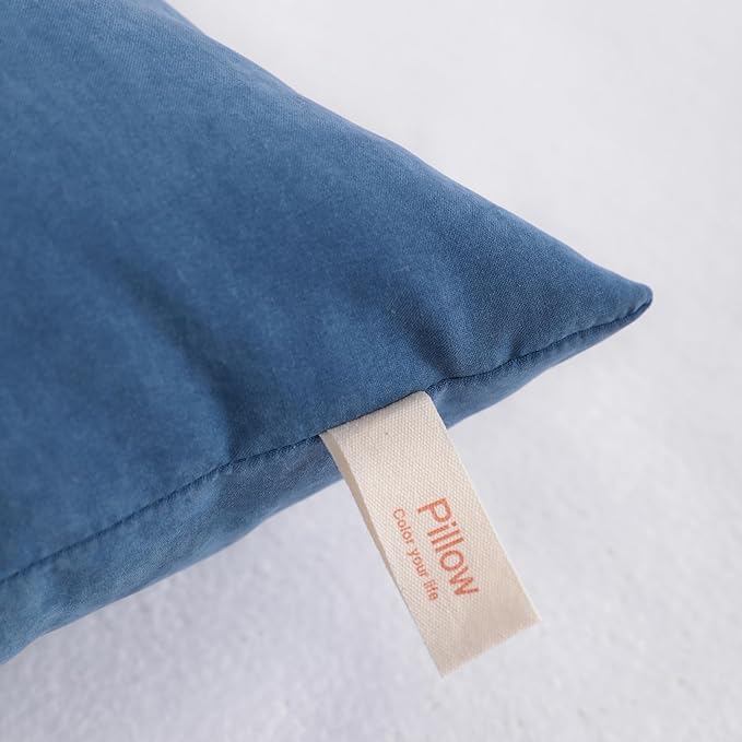 NTBAY Toddler Pillows, Down Alternative 13"x18" Pillows, Machine Washable - Soft and Breathable Travel Small Pillows for Sleeping, Ideal for Daycare, Crib, Cot, Denim Blue