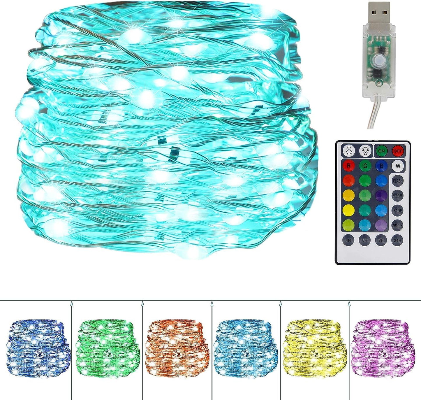 Twinkle Star Usb Fairy String Lights, 33Ft, 100 Led, Waterproof, Multicolor, Remote Control, 4 Lighting Modes, Model 43551-119507