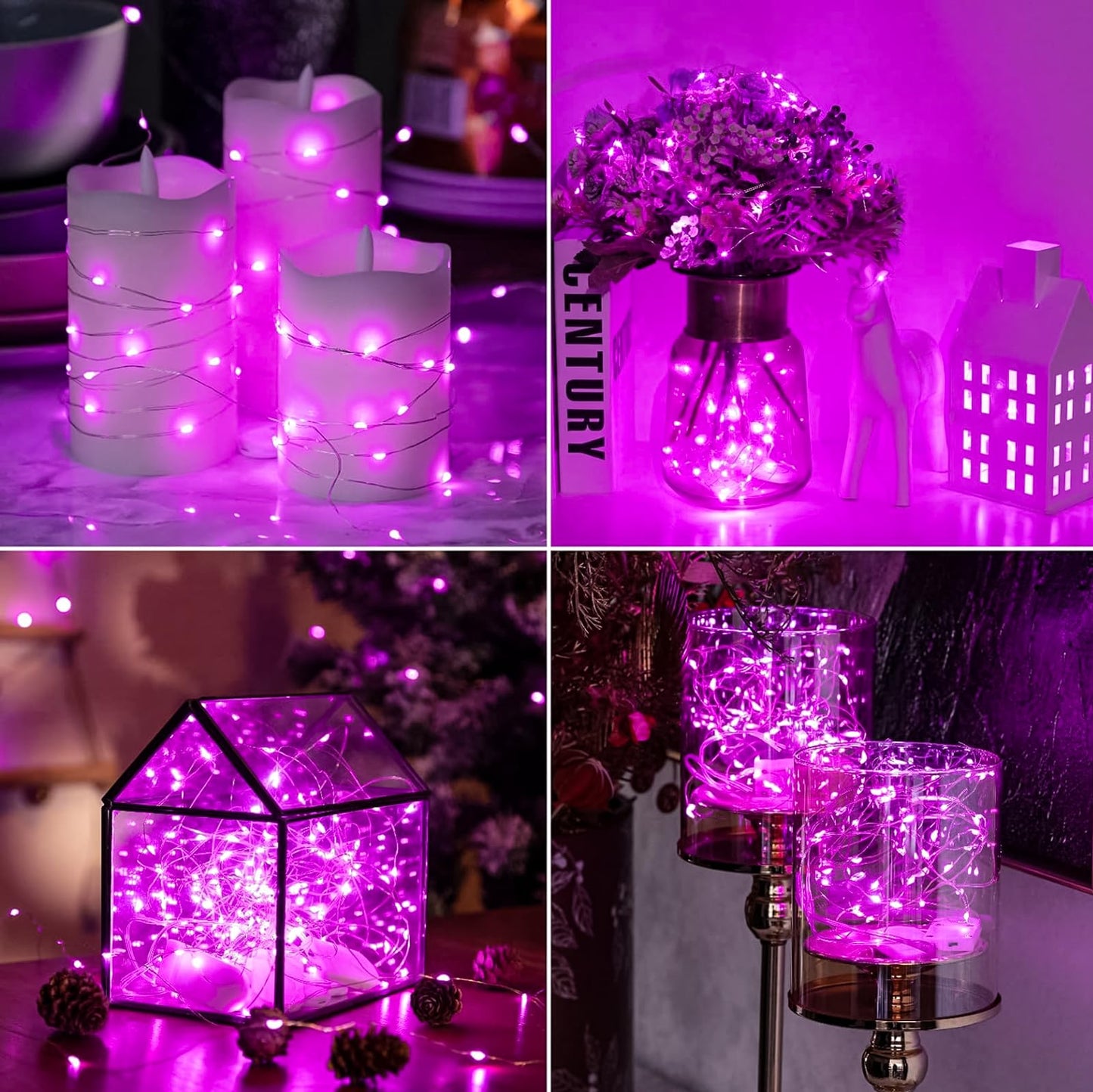 Hxweiye 6 Pack Pink Fairy Lights, 7Ft 20Led Waterproof String Lights For Diy Decor, Battery Operated, Model Hy100150-20