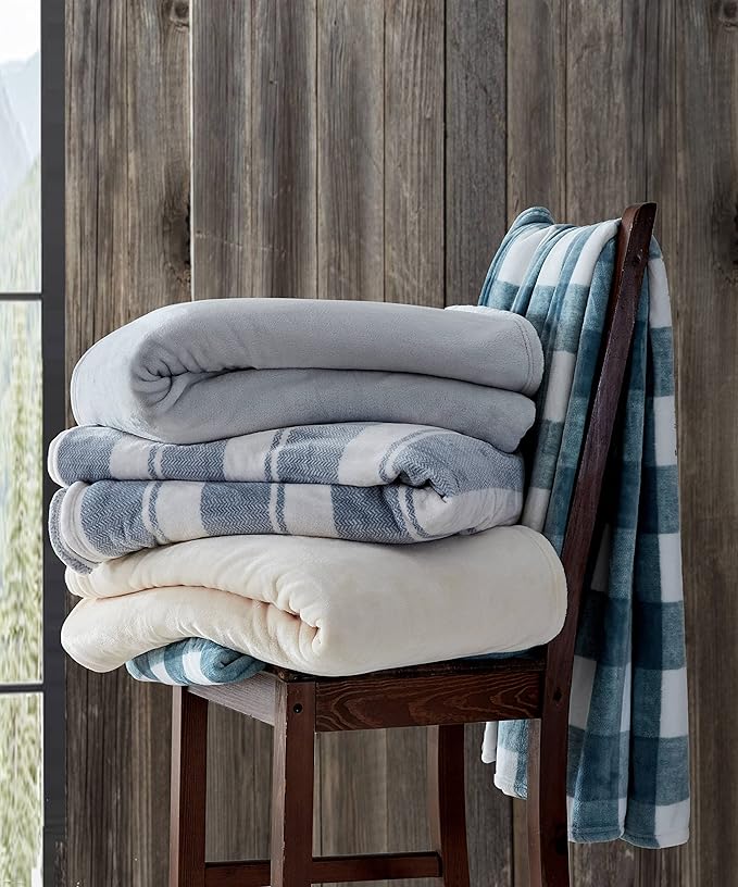 Eddie Bauer - King Blanket, Ultra Plush Bedding, Lightweight Home Decor for All Seasons (Stones Throw Stripe, King)