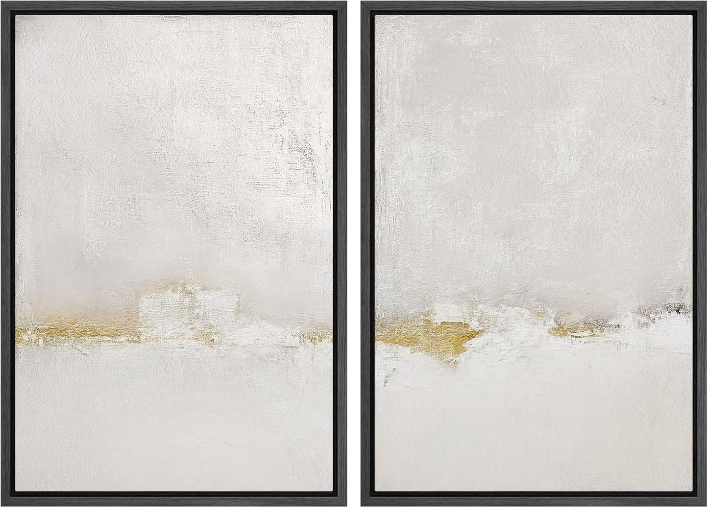 SIGNWIN Framed Canvas Print Wall Art Pastel Grunge Gray Landscape Abstract Shapes Illustrations for Living Room, Bedroom, Office - 24"x36"x2 Black