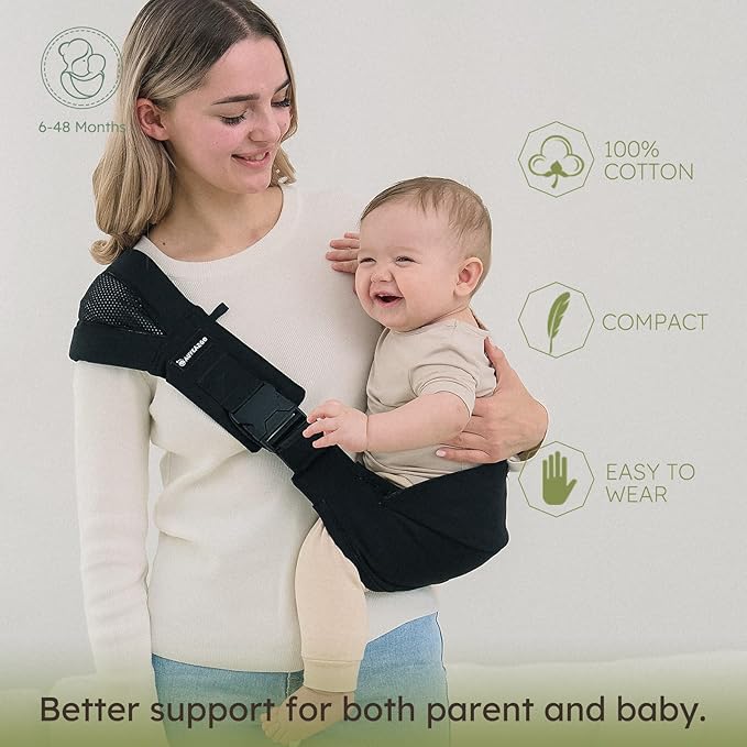 Toddler Sling Carrier - Premium Cotton, Expandable & Ergonomic, One Size Fits All, Ideal for 6-48 Months (11-44 lbs), Compact & Easy to Use, Houndstooth