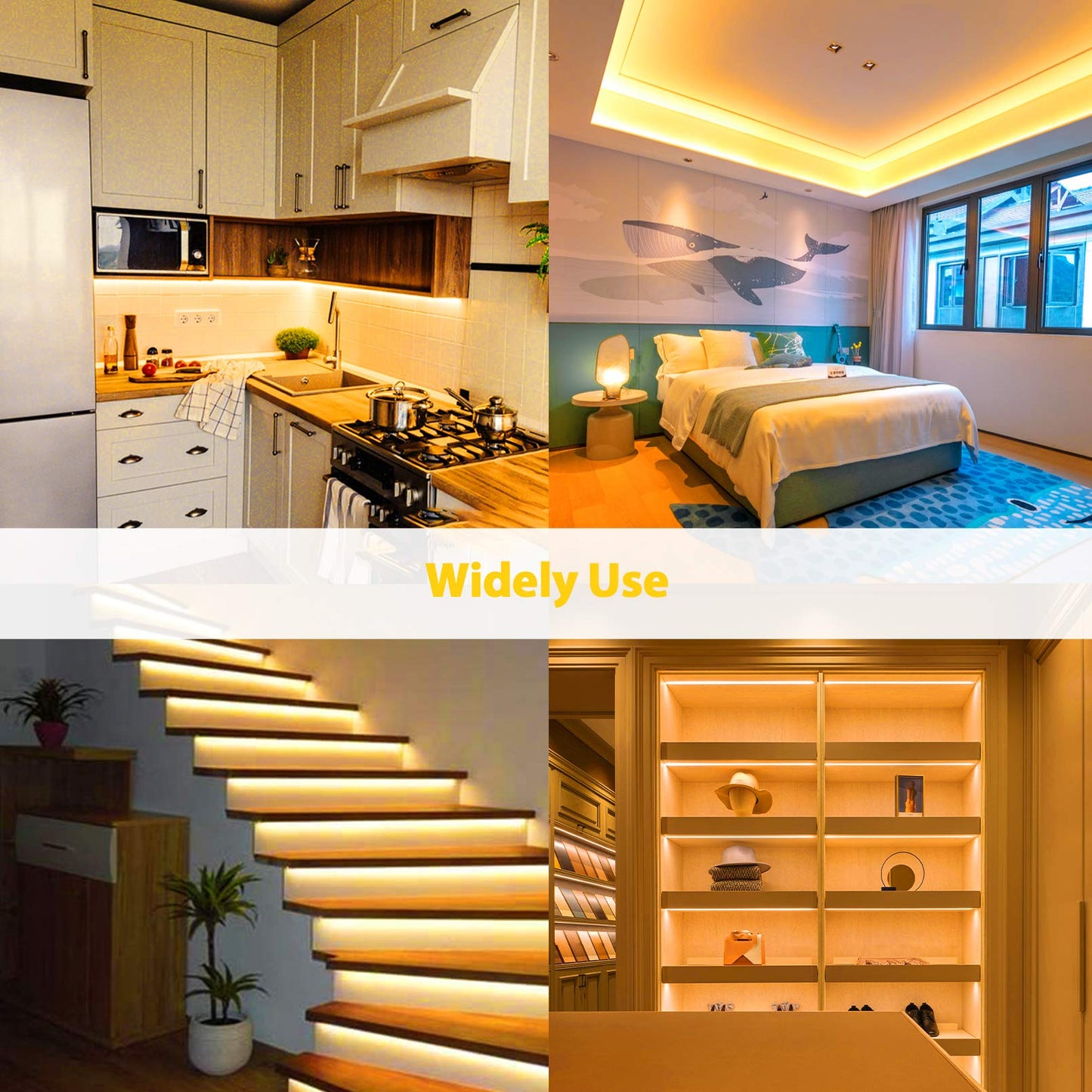 Lamomo LED Neon Strip Light, 16.4ft Waterproof Silicone Rope Light, Yellow, 12V, 0.39in/Cut, DIY Indoor Outdoor Decoration