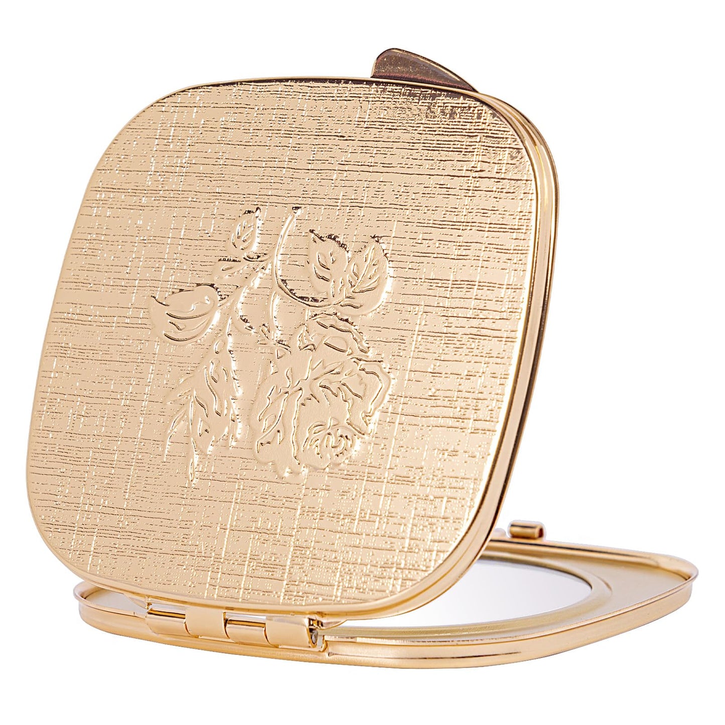 LIKSANGMETALS Travel Small Compact 1X/2X Mirror - Handheld, Foldable, Lightweight - Mini Pocket Magnifier for Wallet - Square 3.