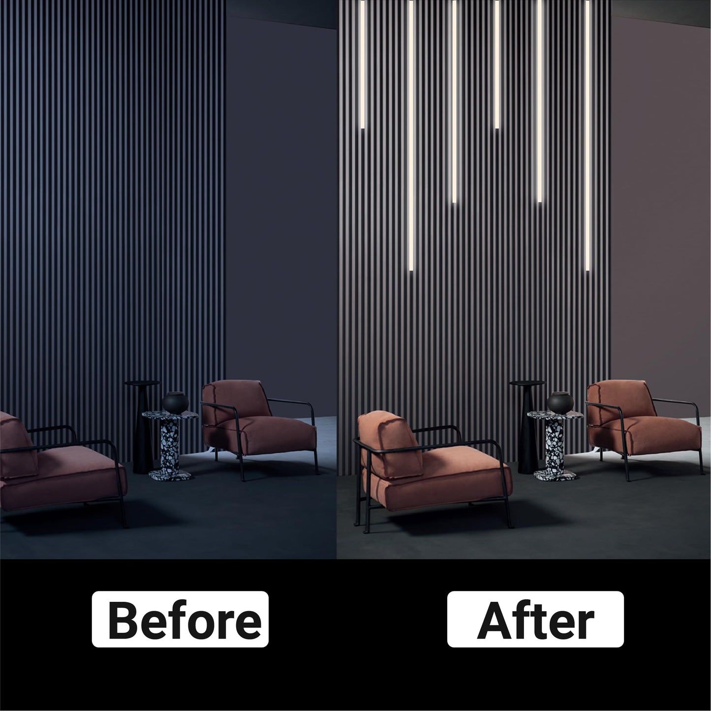 Hamrvl Wood Slat Wall Panels Led Recessed Lighting - 6Pcs Dc12V Adhesive Acoustic Panel Lights With Touch Switch  4000K Natural White Led Light For Wood Wall Panels  Headboard  Under Cabinet Lighting