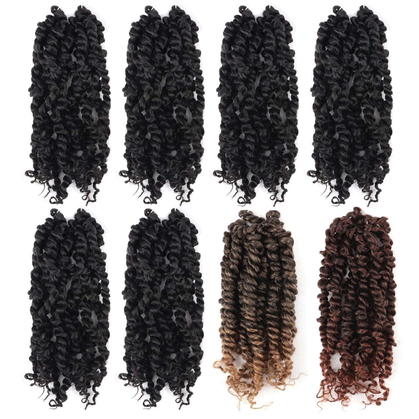 ToyoTress Tiana Passion Twist Hair - 12 Inch Combo Packs(1B-6P+T27-1P-T30-1P) Passion Twist Crochet Hair, Pre-Looped Pre-Twisted