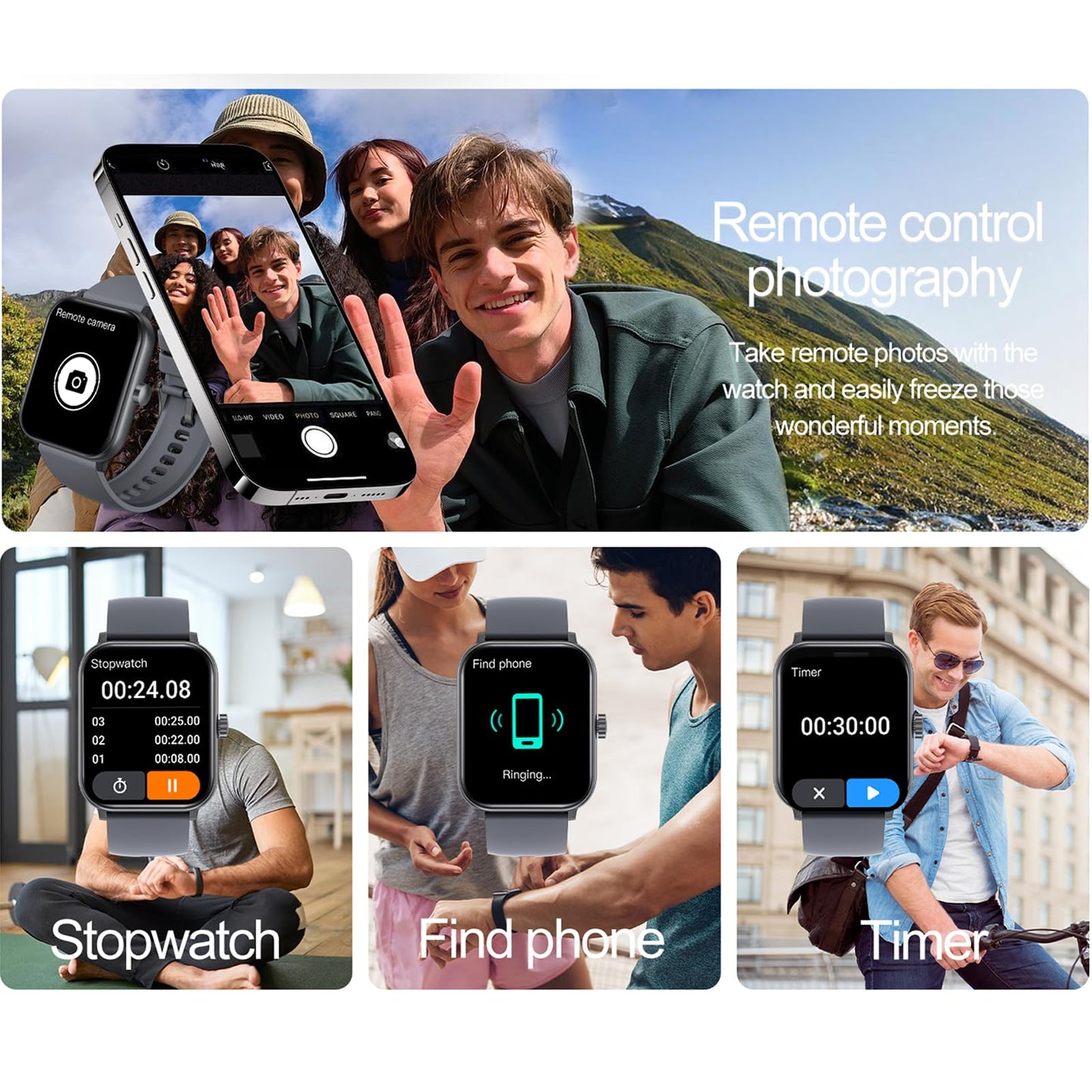 Smart Watches for Women,Fitness Tracker of Android Smart Watch,Heart Rate/Blood Oxygen/Sleep Monitoring,IP68 Waterproof Smartwatch for iPhone Samsung,Men's Smart Watch with Make/Answer Call