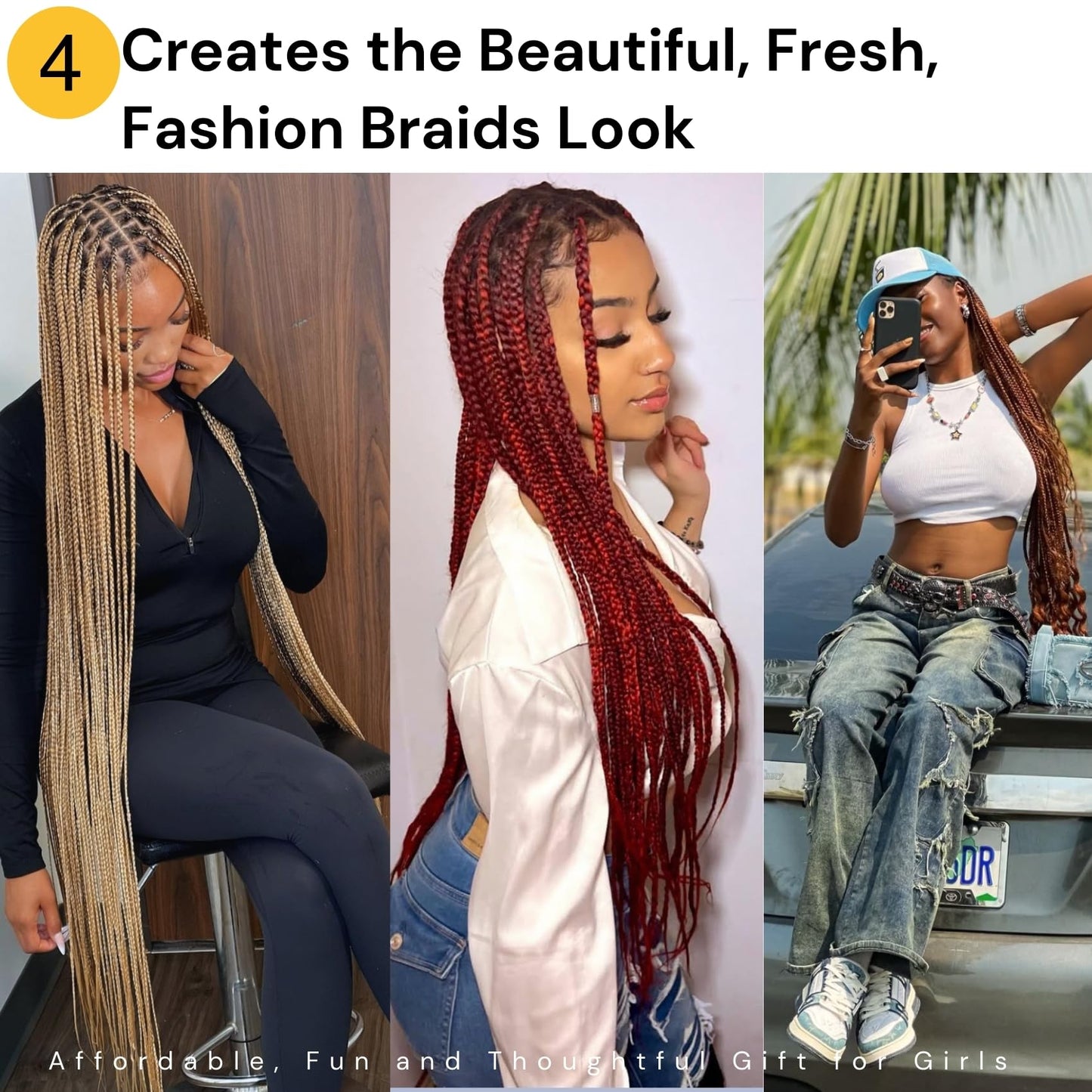 Dark Ash Brown Braiding Hair Pre stretched Box Braiding Hair Extensions for Knotless Braids Mixed Feed in Braids Hair for Braidi