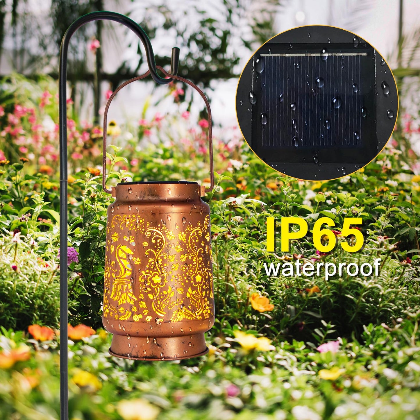 Solar Lanterns Outdoor Garden Decor  Gifts For Women  Mom  Grandma  Birthday  Thanksgiving  Decorative Waterproof Hanging Metal Led Light For Yard  Patio  Lawn  Landscape  Backyard (Squirrel)