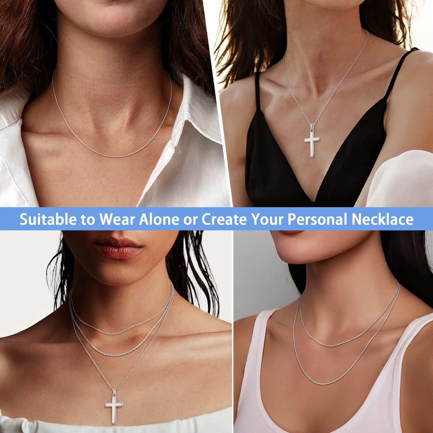 Jewlpire Solid 925 Sterling Silver Chain Necklace for Women, Super Sturdy & Shiny 1.2mm Cable, 20 Inches