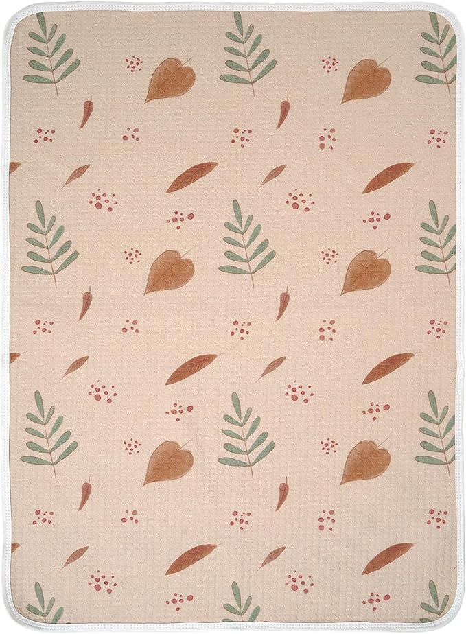 haakaa Waterproof Changing Pad Liners, 100% Cotton, Soft & Breathable (1pc, 19.5" x 27.5" Love Leaves)