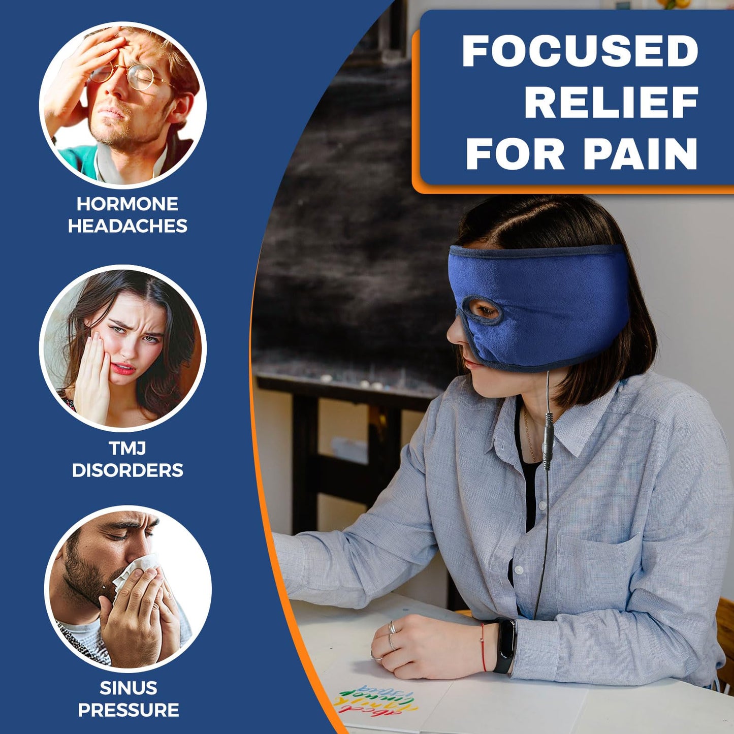Electric Face Heating Pad for Sinus Pressure Relief, Large Moist Heat Sinus Mask for Dry Eyes, Sinusitis, Migraines, Headaches