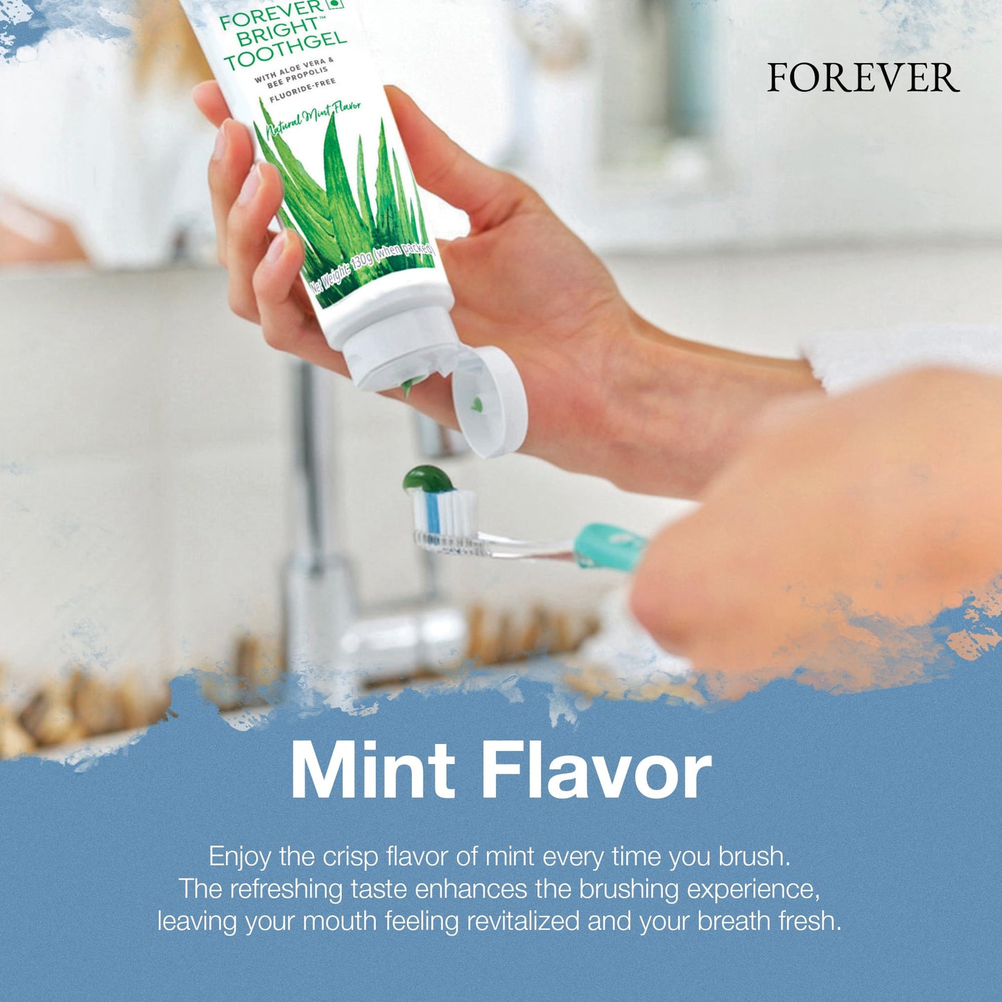 Forever Living - Bright Toothgel, Fluoride-Free Aloe Vera Gel with Bee Propolis, Peppermint-Spearmint Flavor, 4.6 oz, 2 Pack