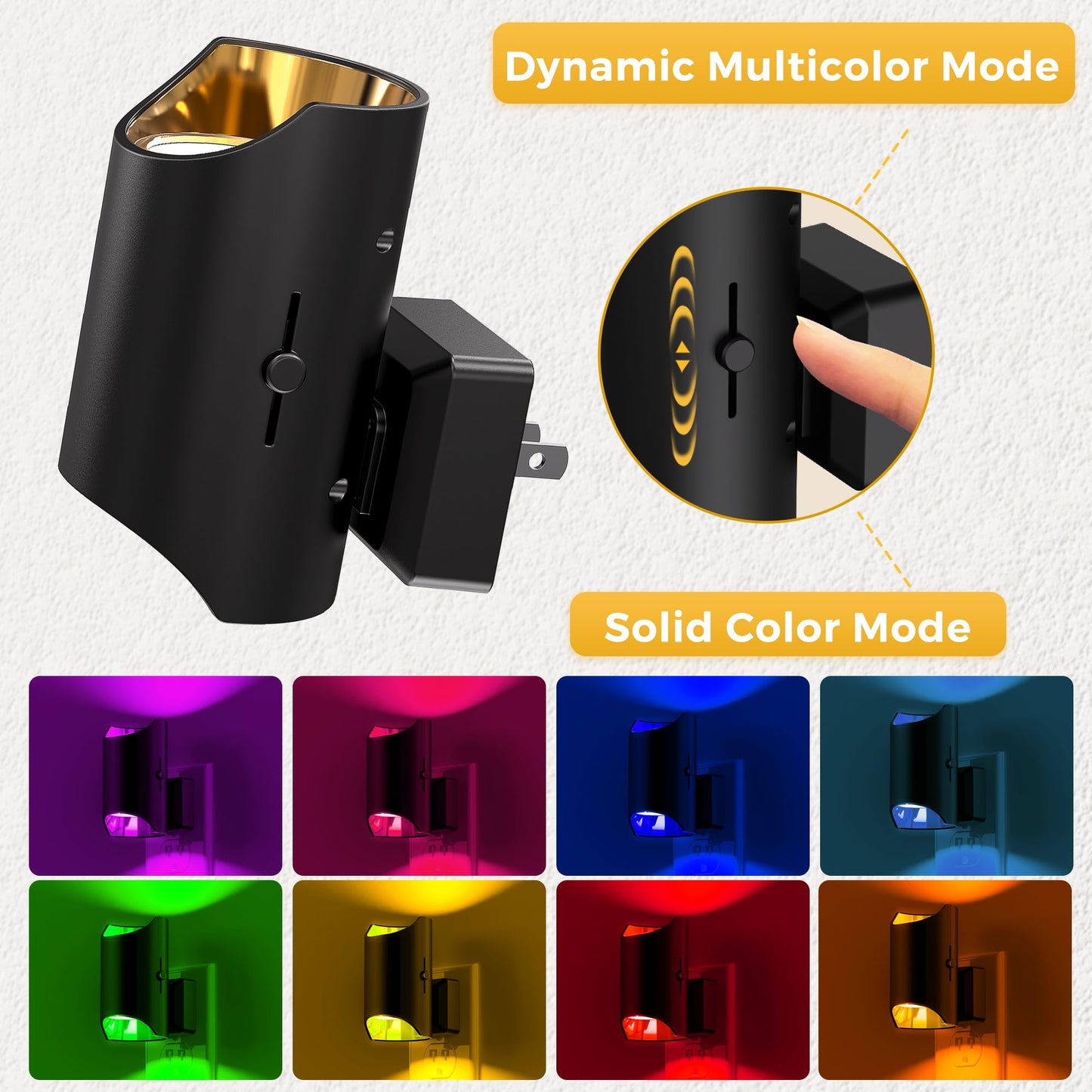L Lohas Led Night Lights Plug Into Wall  Plug In Night Light With Dusk To Dawn Sensor  Color Changing Nightlight For Kids Hallway Bedroom Stairway Bathroom Gift And Party  2 Pack