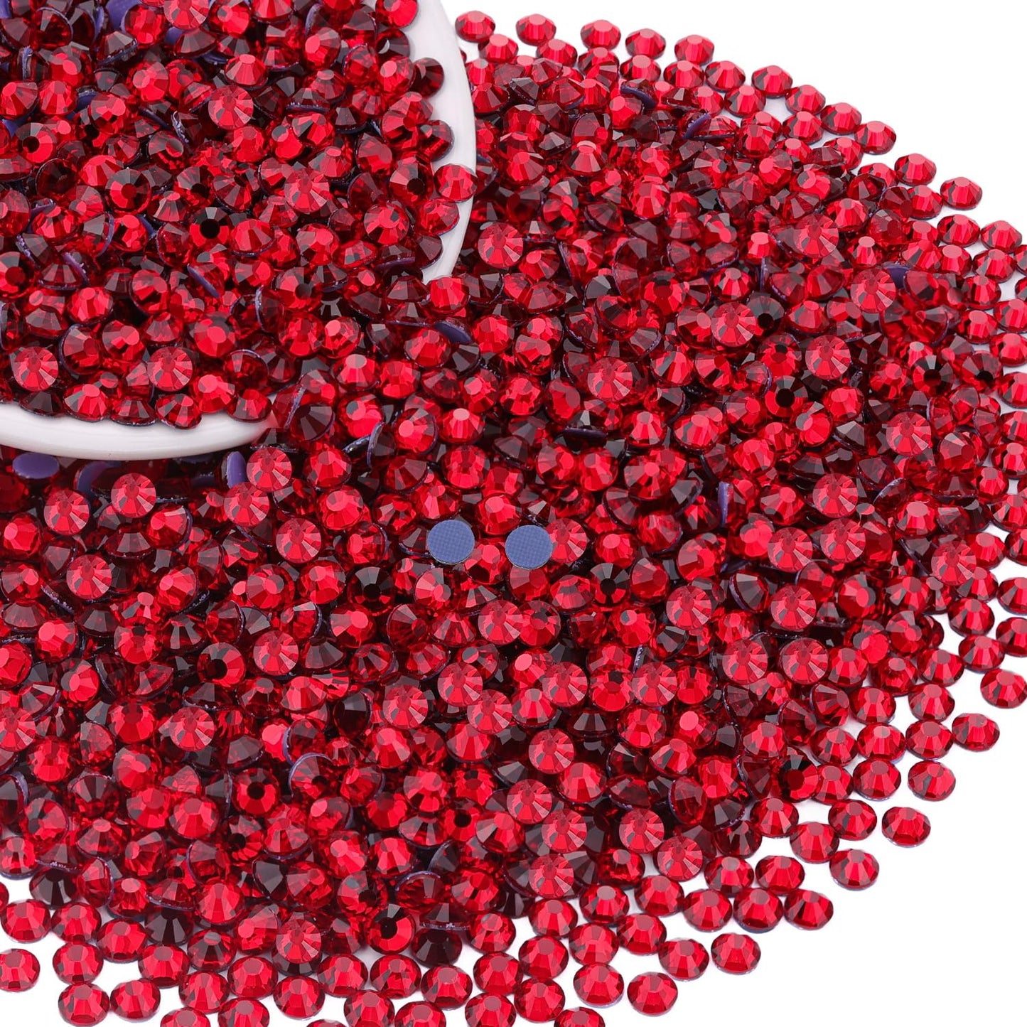 6000Pcs Hotfix Rhinestones for Clothing, Siam SS12 Iron On Flatback Glass Gems, Bedazzler Crystals Rhinestones for Crafting Clot