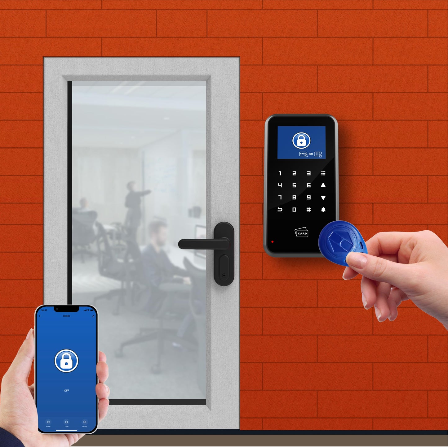 UHPPOTE 2.4-inch Display Door Access Control Touch Keypad 125khz Compatible with WiFi Tuya