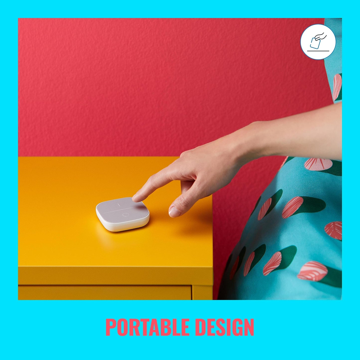 WiZ Connected Portable Smart Button - Comes with 2 AAA Alkaline Batteries - Wireless Light Switch - Control with App - 1 Pack