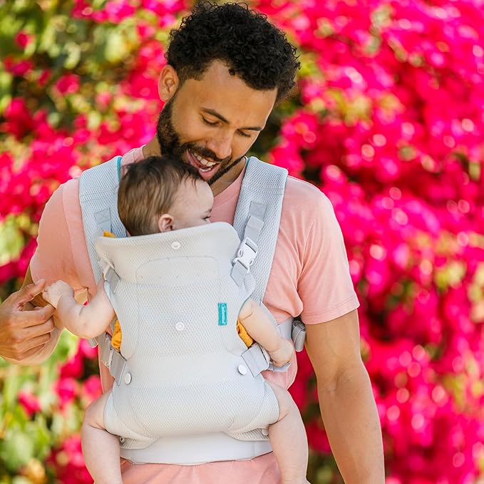 Infantino Flip 4-in-1 Light & Airy Convertible Baby Carrier, Adjustable, Ergonomic Babywearing, Registry Essential, Baby Carrier for Newborn to Toddler