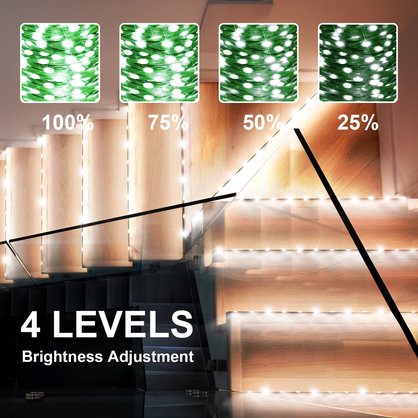 ROADAYLY Christmas String Lights 1000 LED 328 Ft Waterproof Cool White Fairy Lights with Remote Timer 8 Modes for Indoor/Outdoor
