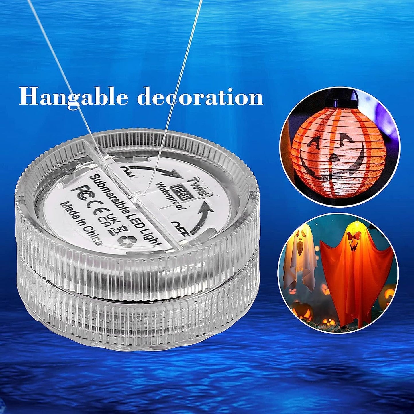 HL Submersible LED Lights,RGB Small LED Light,100 Hours Waterproof Flameless Led Lights Battery Powered for Wedding Home Vase Festival Party Decoration 24pcs(Built-in 48 Batteries)