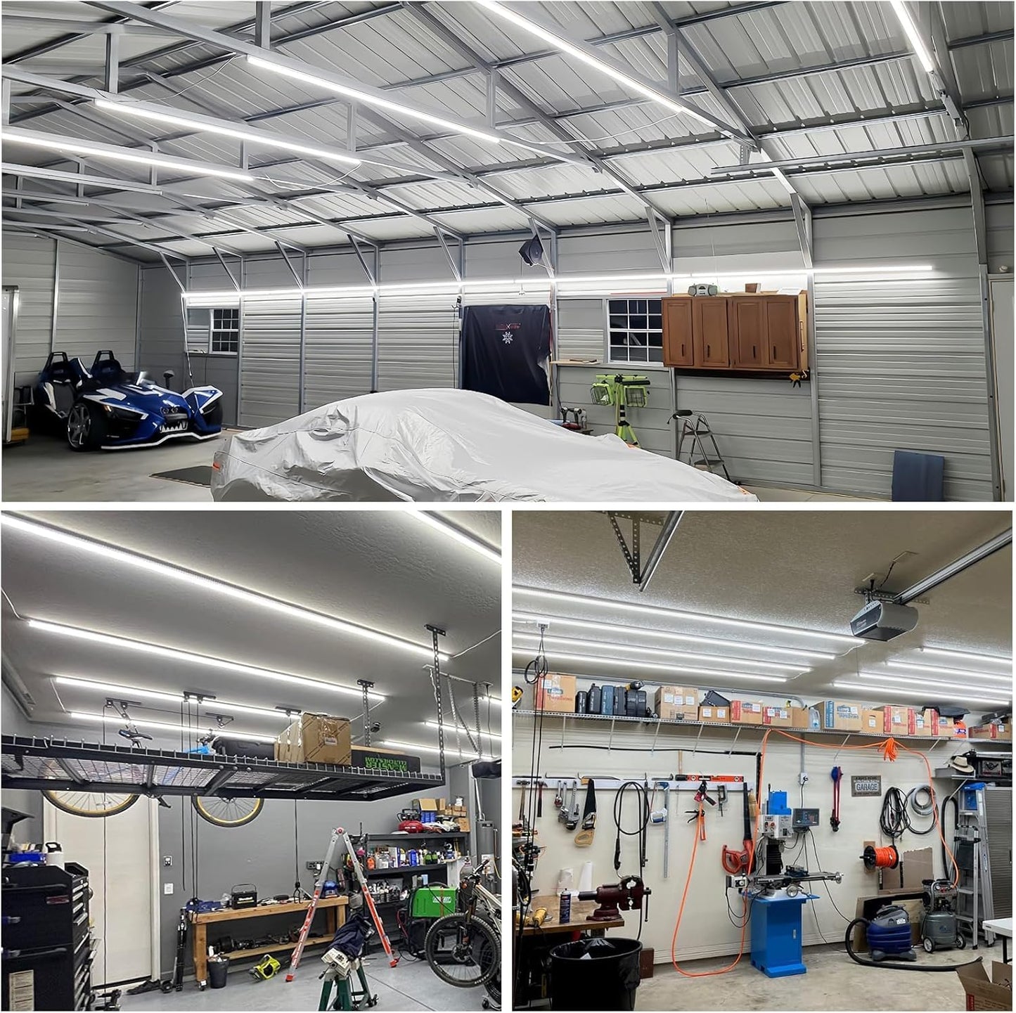 SHOPLED (25 Pack) 6FT LED Shop Light, 60W 8000LM 6000K Cool White, V Shape, Linkable Ceiling Lights T8 LED Tube Light Fixture, Shop Lights for Garage, Warehouse, Basement