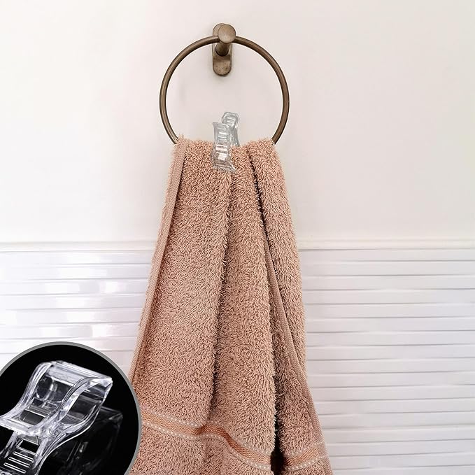 4 Pieces Towel Clips for Kitchen Secure The Towel Suitable for Kitchen Bathroom Dishwasher Handle Towel Rack(Transparent)