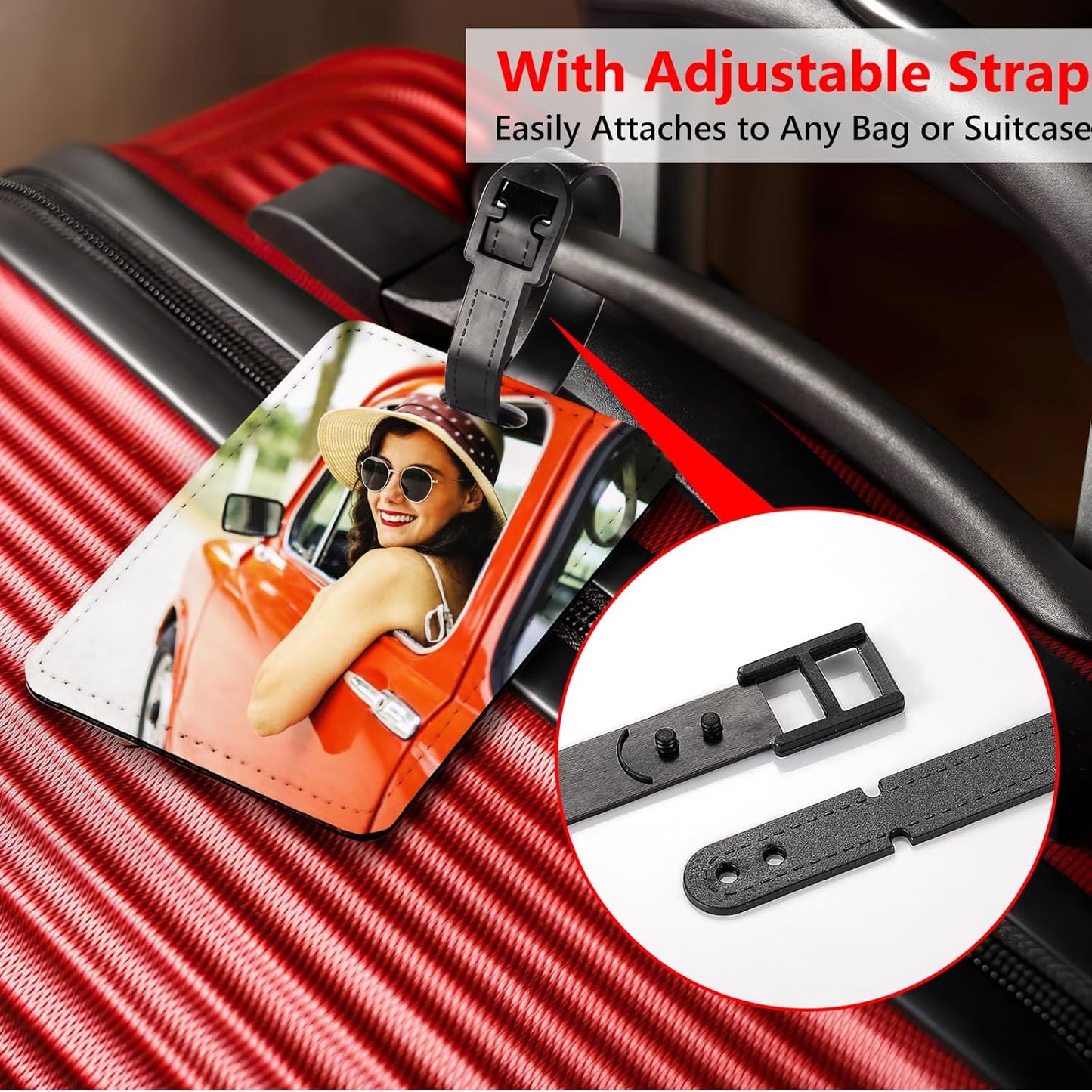 30 Packs Personalized Leather Luggage Tags for Suitcase, Custom Golf Bag Tag Travel Labels Name Identifiers with Strap for Women Men Customized Your Own Text Photo Logo