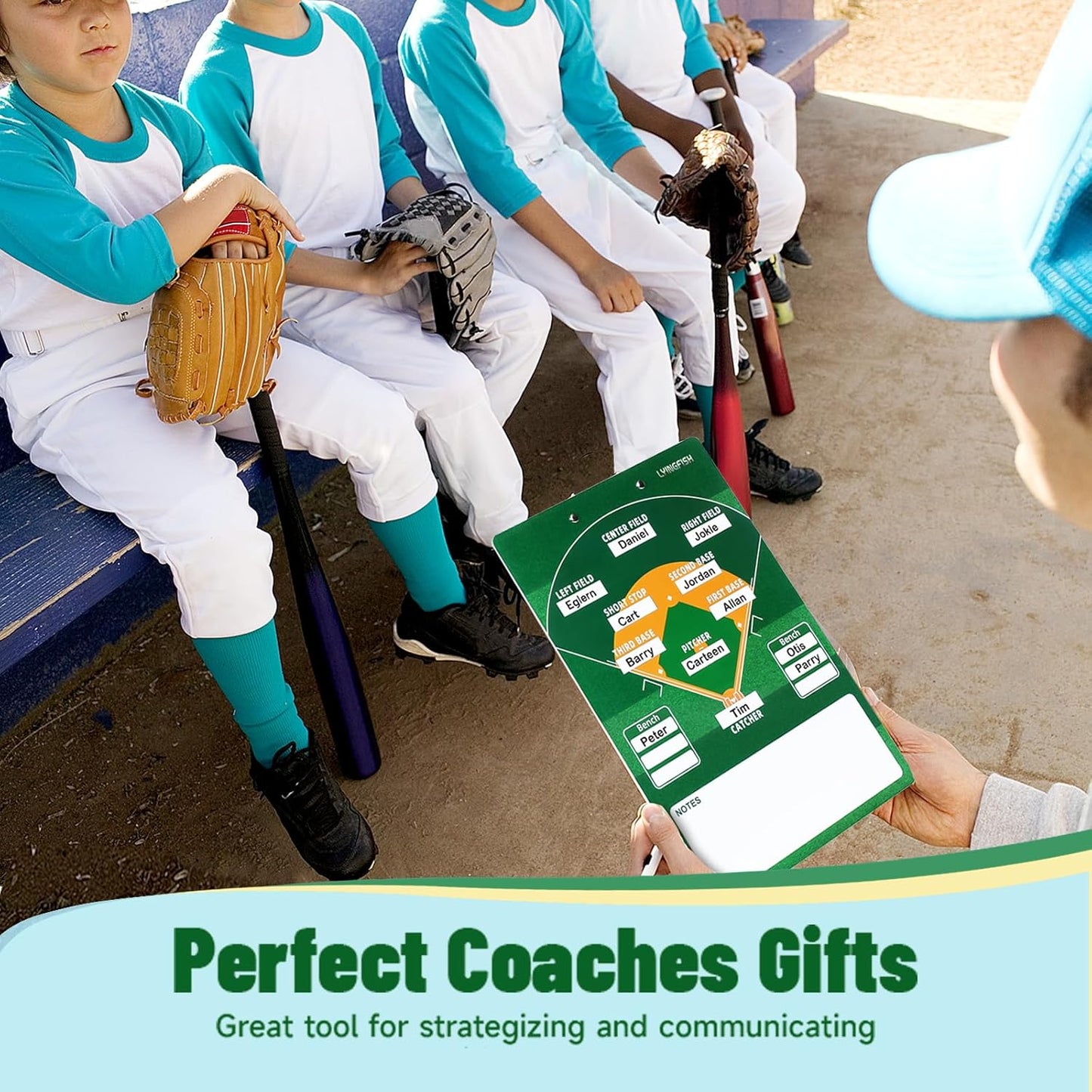 Dry Erase Coaches Clipboard， Reuse Baseball Dry Erase Coaching Board Double-Sided Baseball White Board for Coaches Writable and Erasable Coaching Board (Baseball)